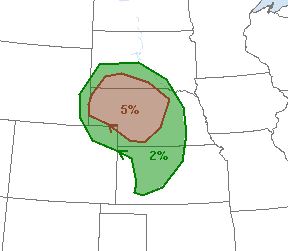 Probability of a tornado within 25 miles of a point.